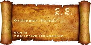 Rothauser Rezső névjegykártya